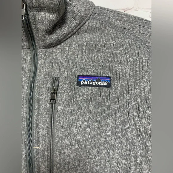 Patagonia Heathered Gray Ribbed Better Sweater 1/4 Zip Fleece Pullover Size S 44 - Picture 3 of 6